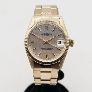 Mens Ladies Rolex 14k Yellow Gold Rare 31mm With Box + Papers